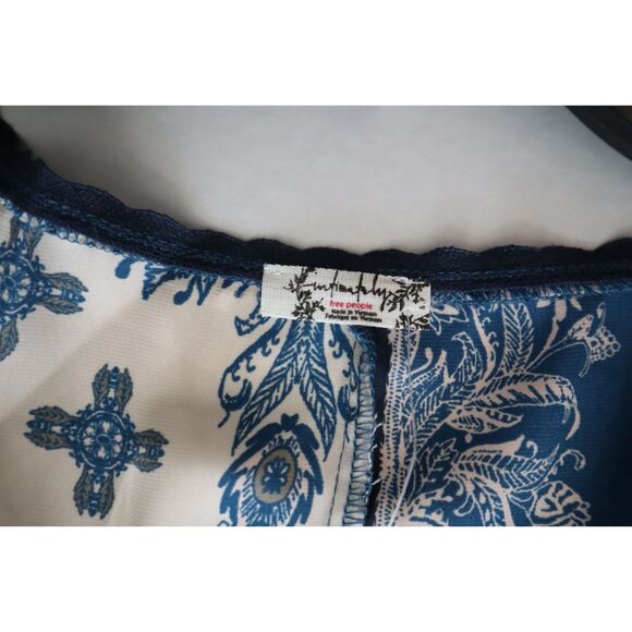 Intimately Free People OB1963838 Women Sz S Indigo/Blue Combo Oasis Wrap Romper - Picture 3 of 13